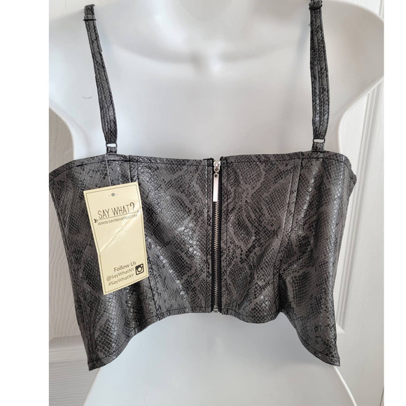 NWT Say What Snakeskin Underwire Zip Back Bustier Size LARGE - Picture 3 of 6